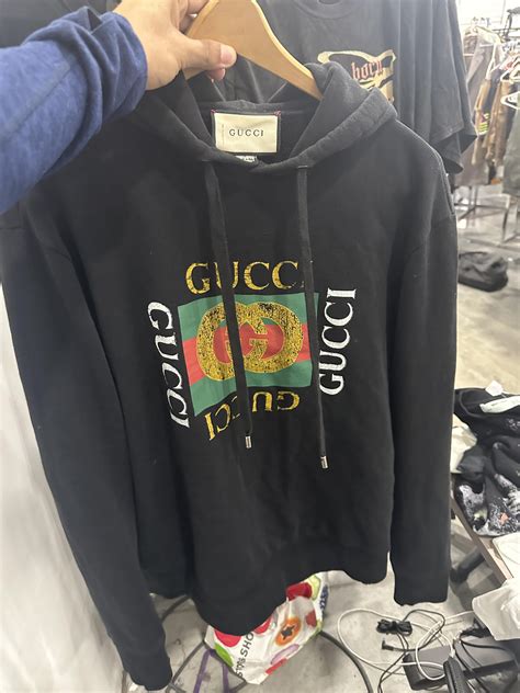 gucci vintage logo hoodie legit check|original gucci hoodie.